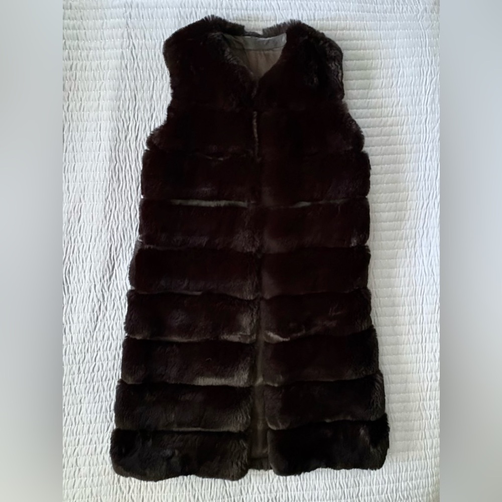 Long Faux Mink Vest by Fabulous Furs